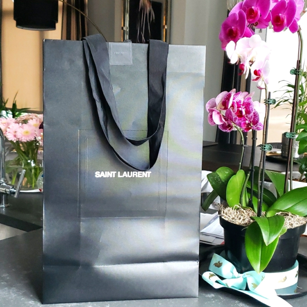 YSL 24" height YSL black shopping bag